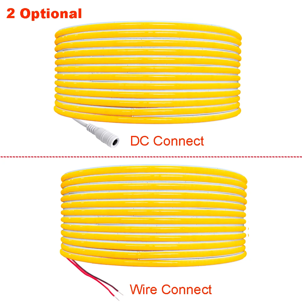 12V 24V COB LED Strip Light Flexible 3mm 5mm 8mm RA 90 384LEDs/m High Bright Tape Light Bar White Warm White Natural White Decor