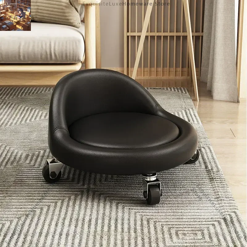

1 Pcs Newest Small Round Floor Pulleystool Pedicure Massage Stool Furniture Chair Roller Seat Stool Stool with Wheels Pulley