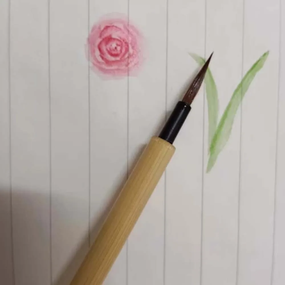 2pcs Soft Hair Chinese Brush Imitation Rabbit Hair 0.5cm Painting Pen for Chinese Classical Traditional Hook Line Pen Office