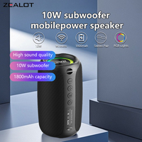 ZEALOT-M2 10W Wireless Speakers,RGB Light,10 Hours Playtime,, Waterproof IPX 4,Wireless Speaker, Dual Pairing, 1800mAh Battery.