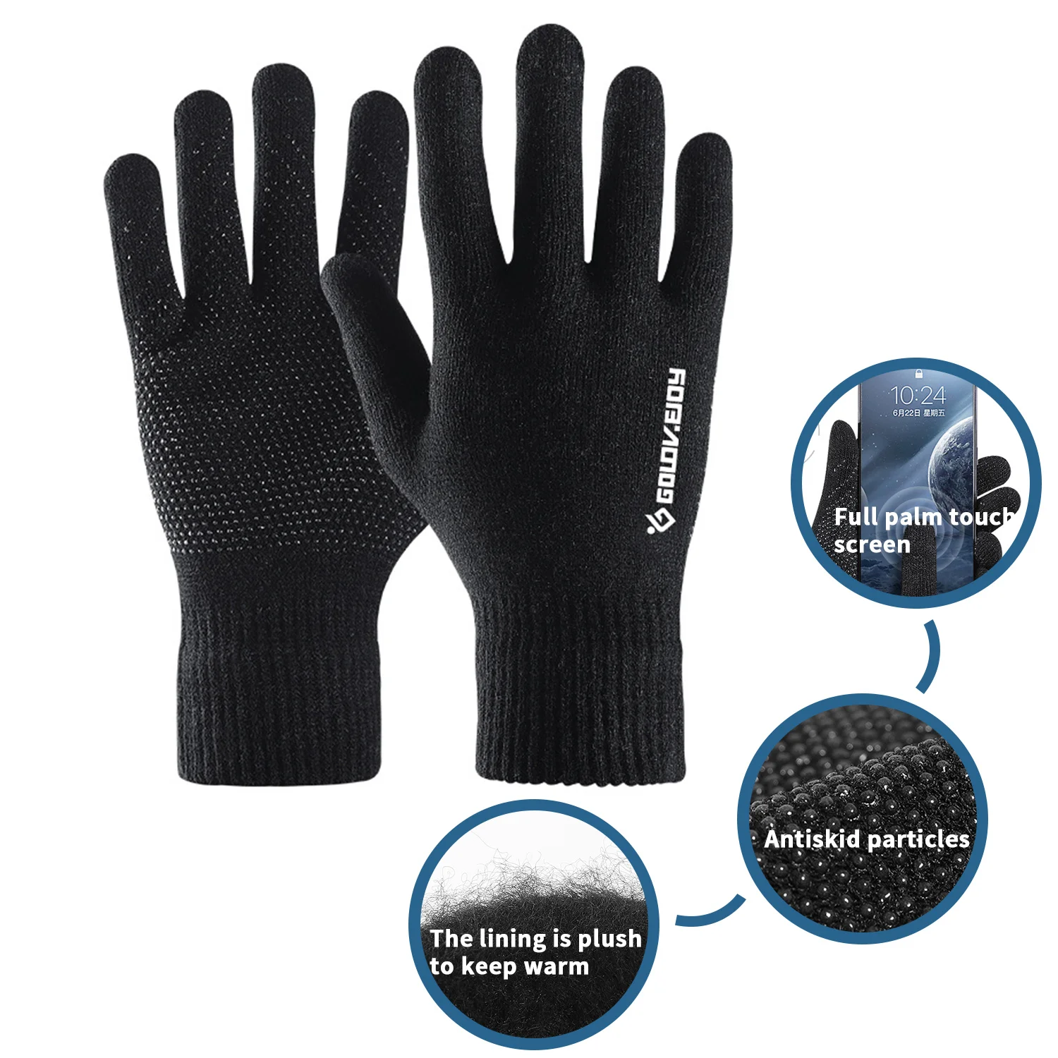 

1 пара зимние нескользящие перчатки для гольфа из нейлонового волокна женские нескользящие перчатки для сенсорного экрана теплые перчатки с закрытыми пальцами для женщин и мужчин