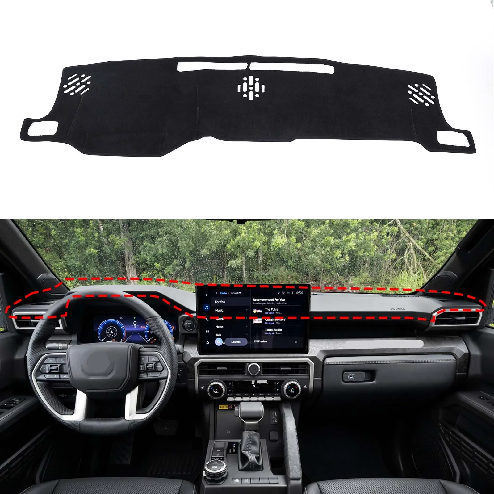 

For Toyota Tacoma 2024+ Instrument Panel Anti-slip Mat Instrument Panel Sun Protection Mat Car Interior Molding Accessories