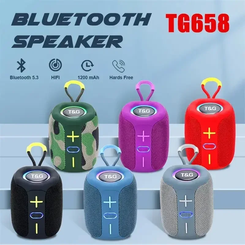 TG658 Portable Outdoor Speaker Wireless Subwoofer TWS Waterproof Bass Column Support AUX TF Loudspeaker Soundbar FM Radio