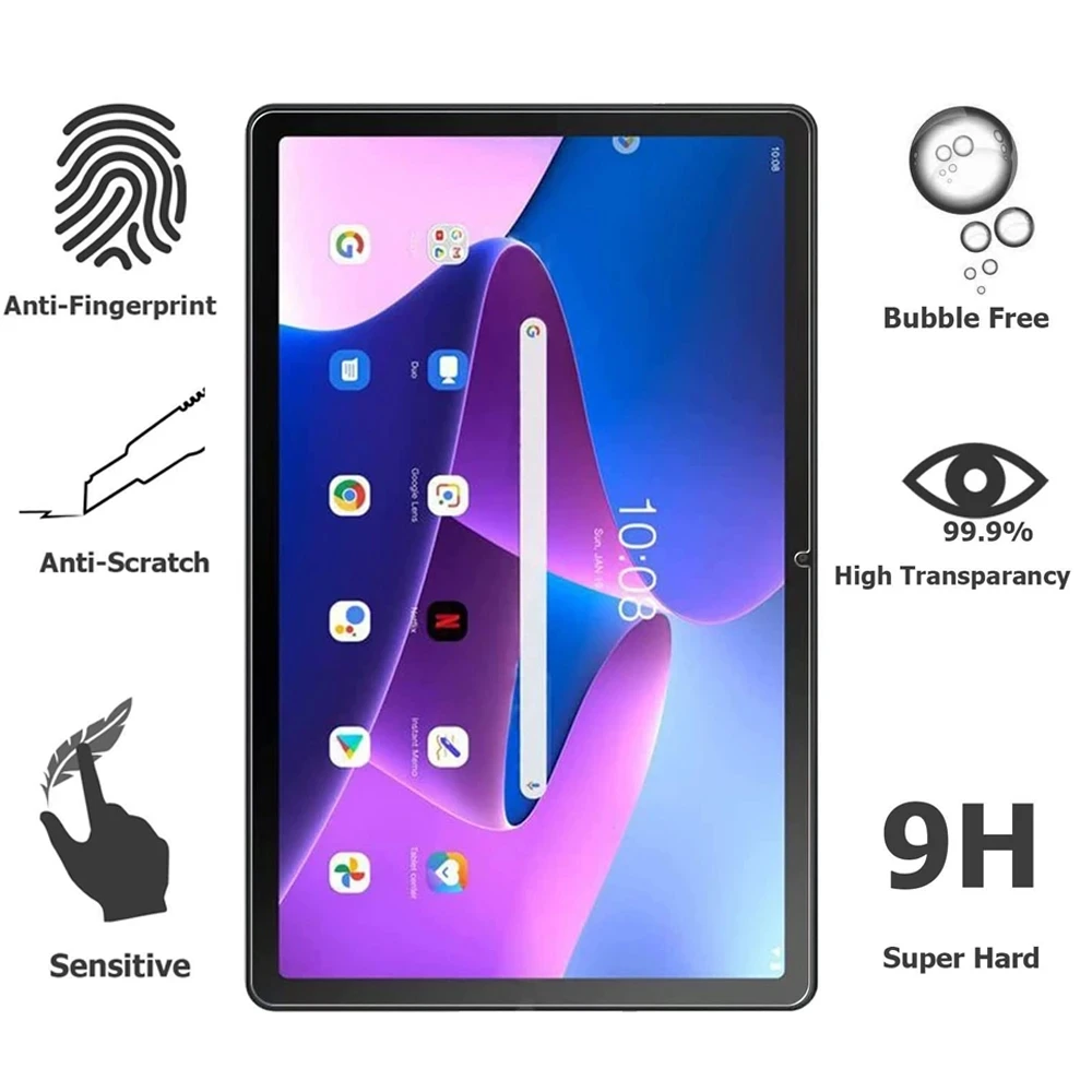 Protector de pantalla para Lenovo Tab M10 Plus, película protectora antiarañazos, vidrio templado transparente, 3. ª generación, TB-128FU de 10,6