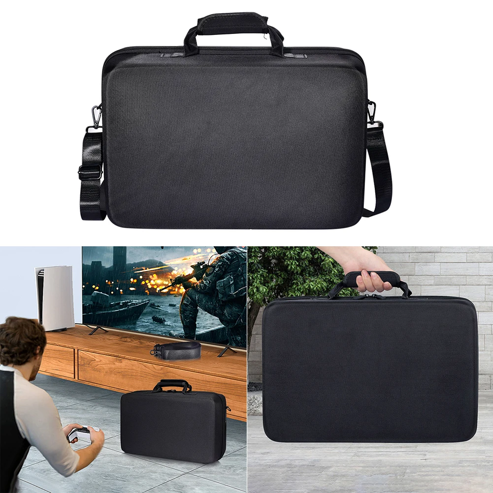 Carrying Case Shockproof Hard Shell Case Anti Scratch with Shoulder Strap for PS5 Slim Console Controller for PlayStation 5 Slim