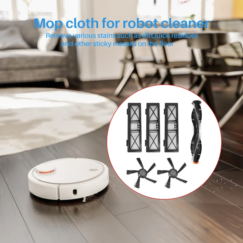 Sweeper accessories5-Arm Side Brush Main Roller Brush HEPA Filter for D7 D3 D4 D5 D6 Connected D70-D85 Spare Parts Vacuum