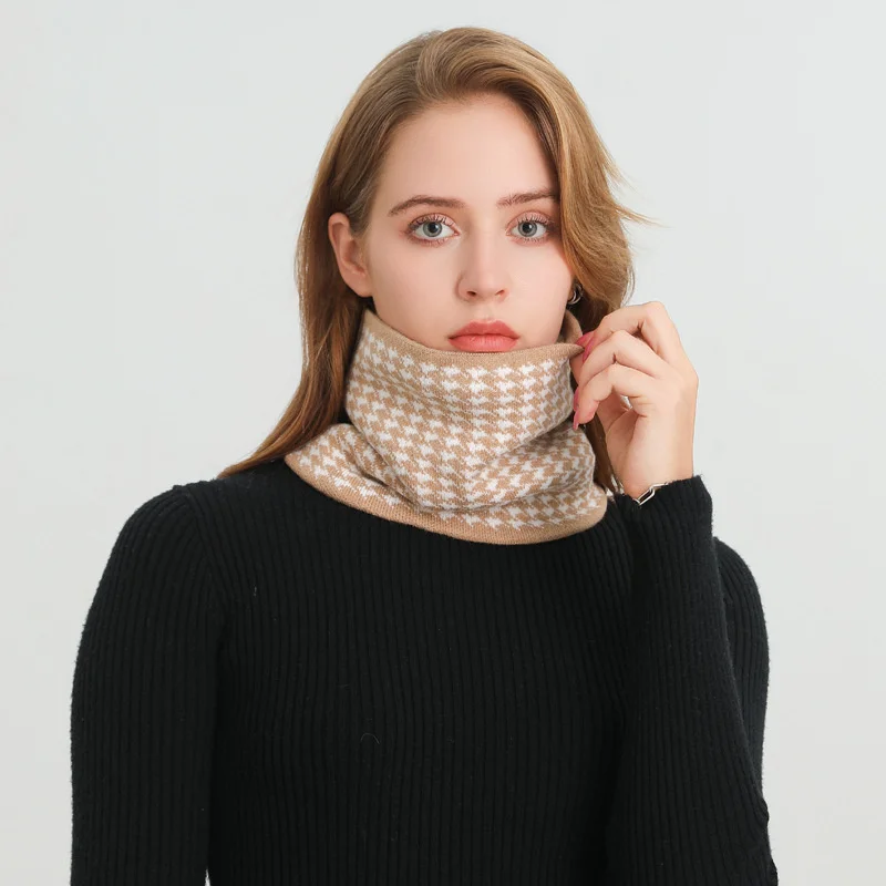 

Роскошный дизайнерский вязаный шарф в полоску с кольцом, женские толстые зимние теплые шарфы, мягкая повязка на шею, шейный платок, маска, гетры