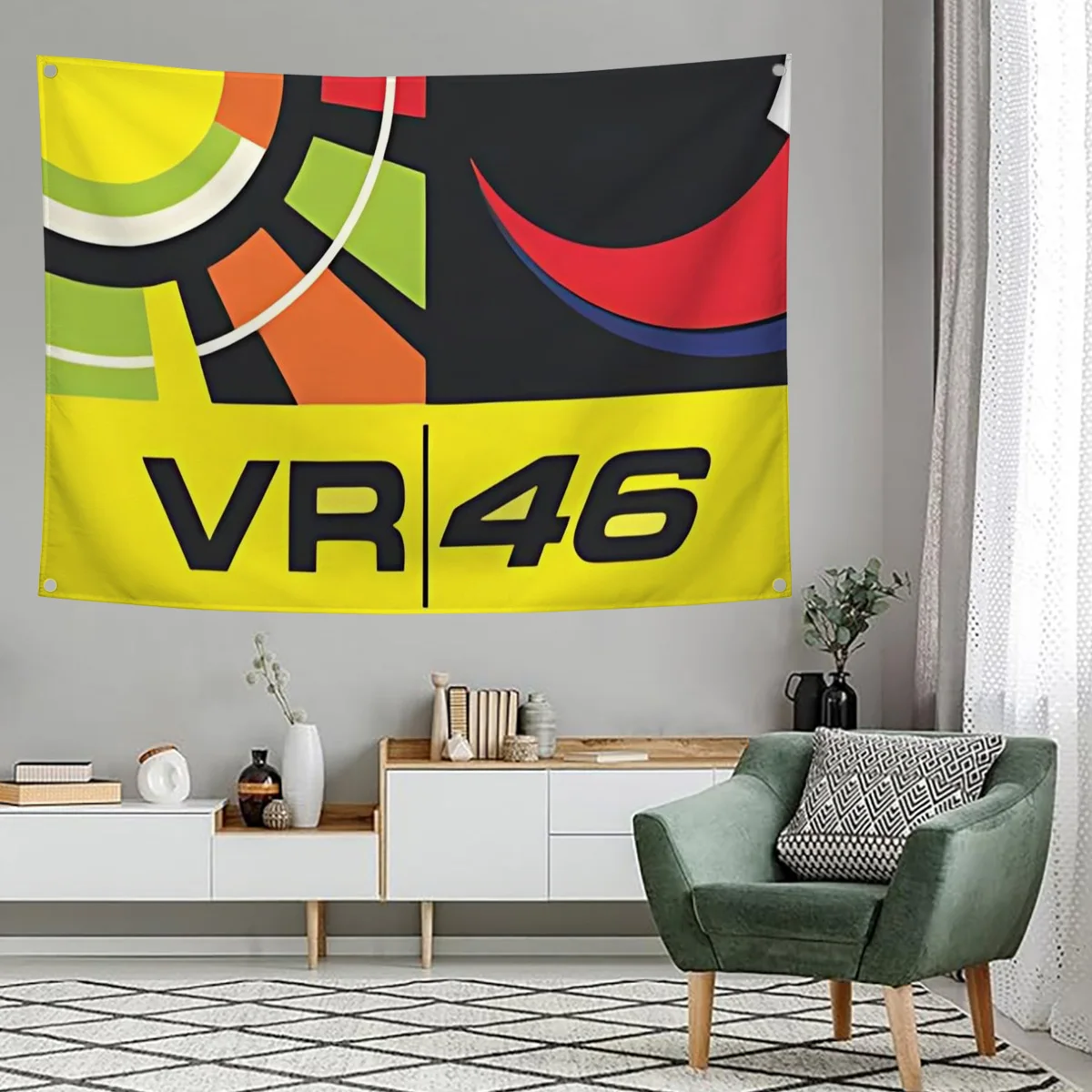 VR-46 Motorcycle Flag Outdoor Decorations Custom Flags of the World Barber Shop Barbershop Home Garden Colo Colo Colombia Stand