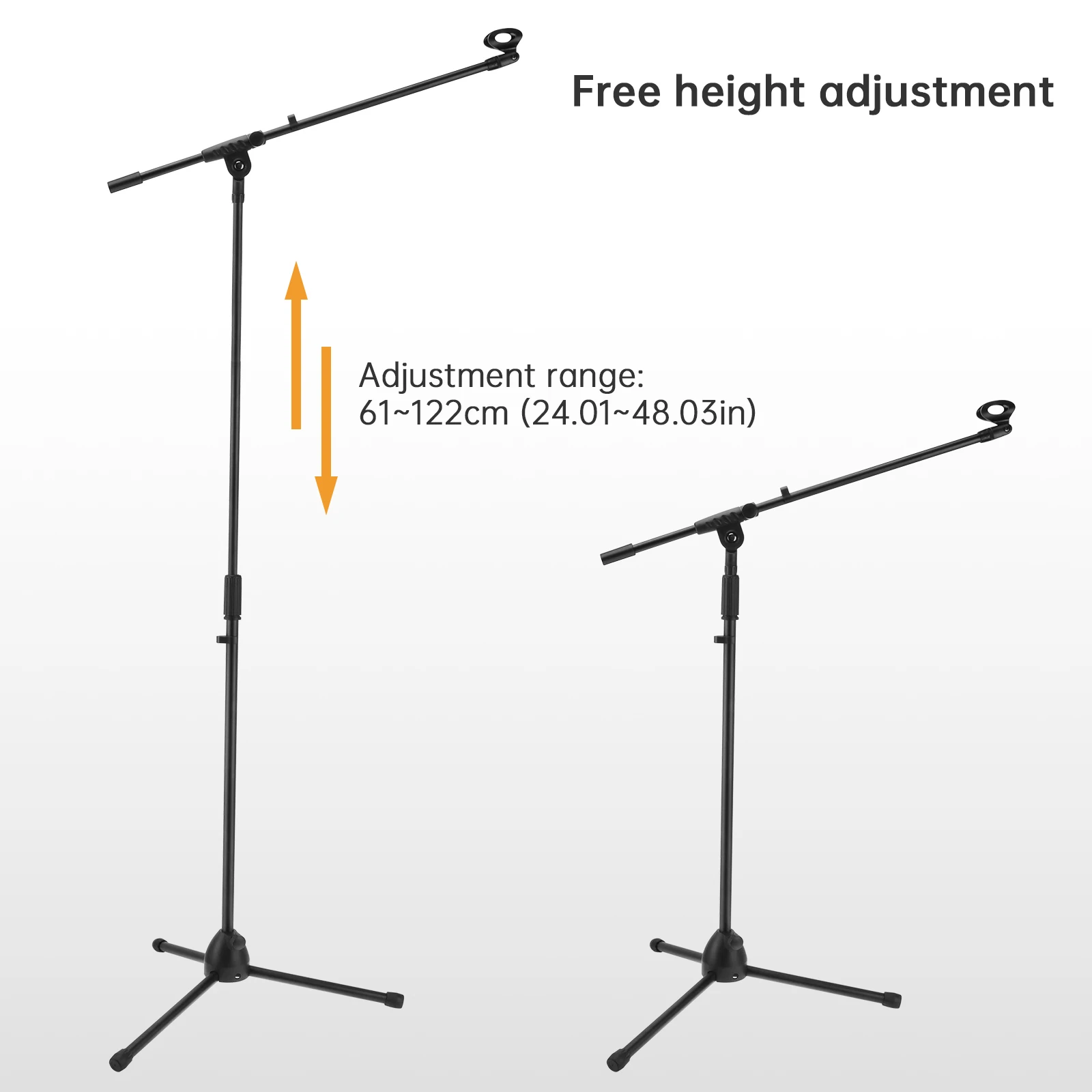 Floor Microphone Tripod Swing Arm Retractabl Metal Microphone Stand Stage Performance Live Microphone Bracket Desktop Mic Tripod