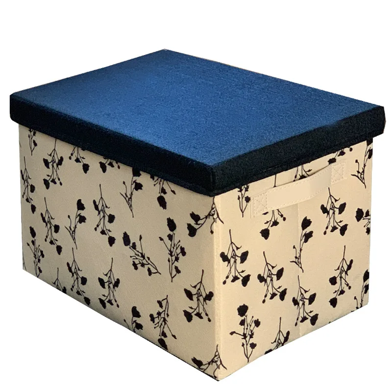 Flower in Ink Can Be Wash Folded Clothes Storage Box Odorless Clothes Organizer Car Trunk with Lid Storage Box