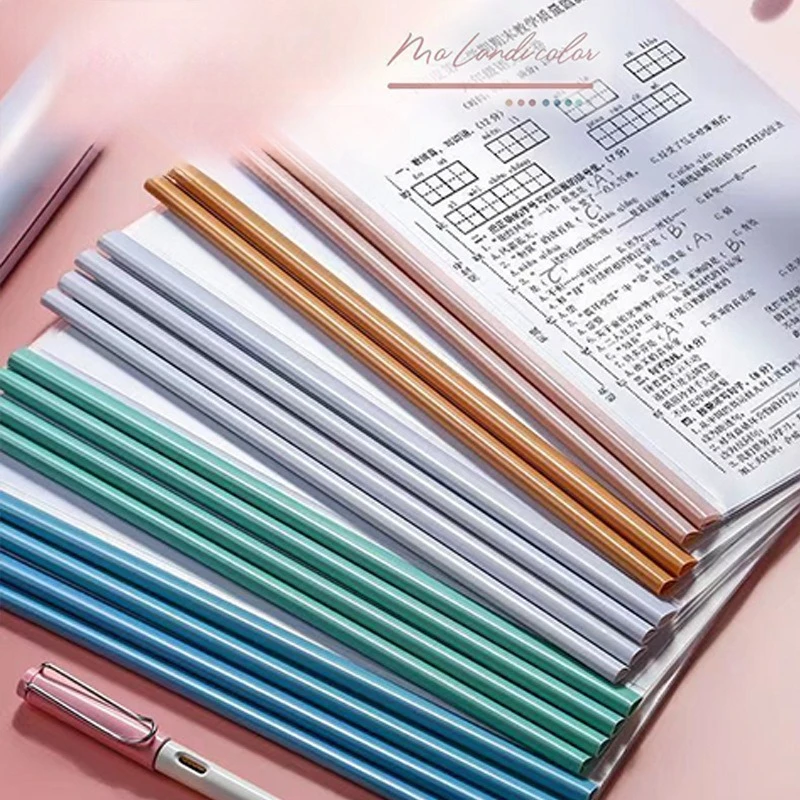 5pc/set A4 Transparent Folder Thickened Plastic Folder File Waterproof Test Paper Storage Bag Office Document Classification Bag