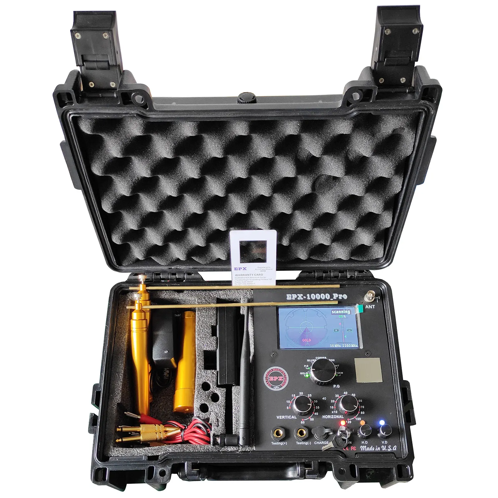 HamGeek EPX-10000 Pro 1200M/3937FT Gold Detector Gold Finder Underground Metal Finder with Carry Box