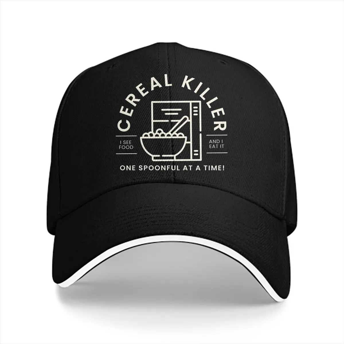 Pure Color Dad Hats One Spoonful at A Time Cereal Men's Hat Sun Visor Baseball Caps Cereal Killer Peaked Cap