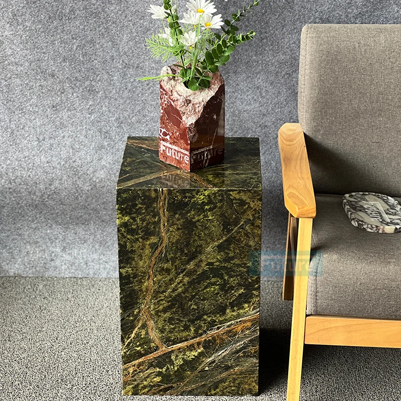 Cube coffee table low base marble living room luxury karakata