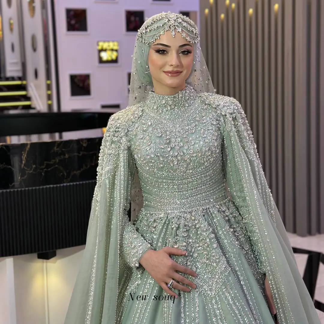 green dress muslim dress-AliExpress BLUE-GREEN