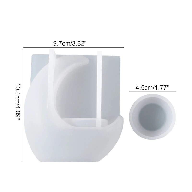Mondförmige Kerzenhalterformen, 3D-Kerzenständer-Silikonform für DIY-Harzguss, Kunsthandwerk und Heimdekorationen aus Zement