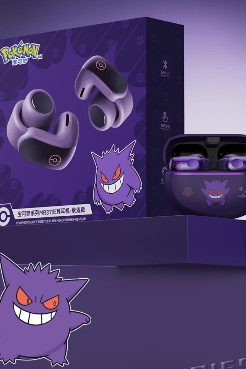 gengar-pokemon-anime-bluetooth-casque-oreille-pince-style-pas-reduction-hifi-stereo-jeu-sans-fil-sport-ecouteurs-resistance-a-la-mode