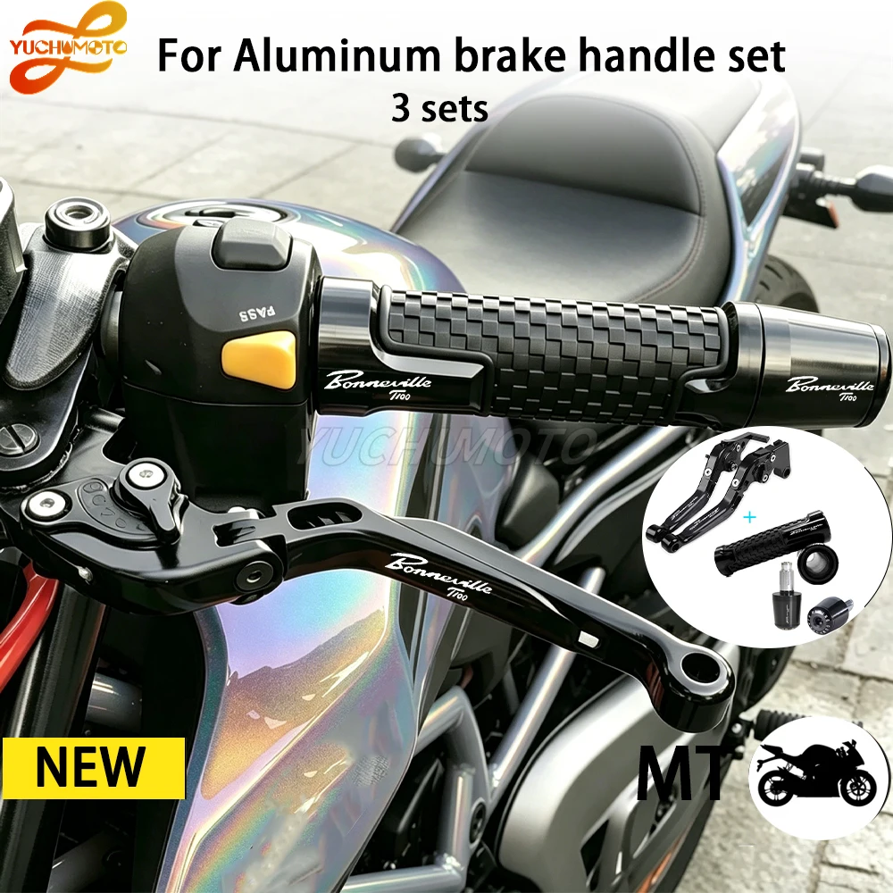 Clutch Levers Handlebar Grip For Triumph Bonneville T100 T120 Black 2016 -2024 Motorcycle Adjustable Clutch and Brake Levers Set