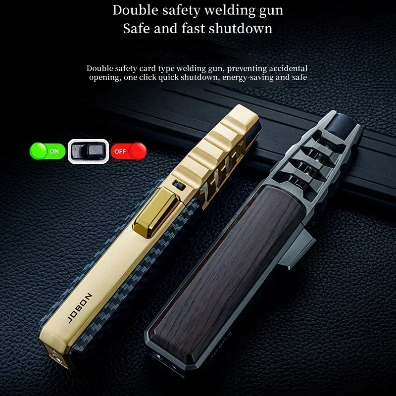 JOBON Metal Outdoor Windproof Butane Gas Torch Lighter Blue Flame Ignites 360 ° Use Cigar Kitchen Barbecue Tools Jewelry Welding - Image 2