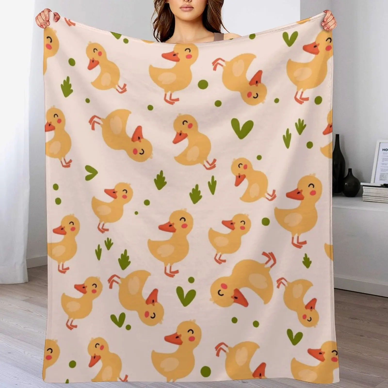 Ducklings Pattern Throw Blanket Sleeping Bag Softest anime Blankets