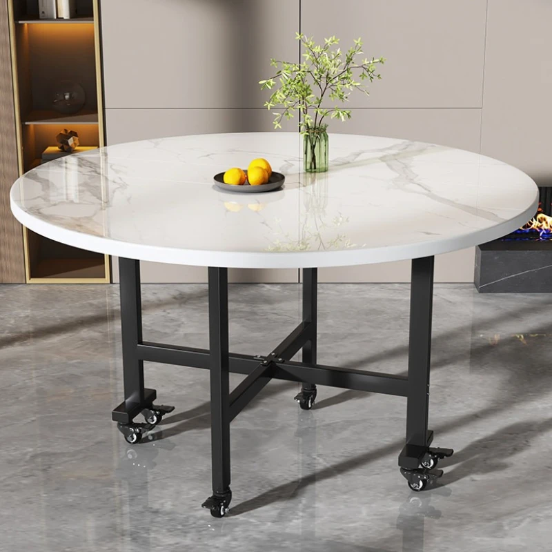 

movable small apartment dining table folding round lounge extendable dining table modern Portable mesa comedor Kitchen furniture