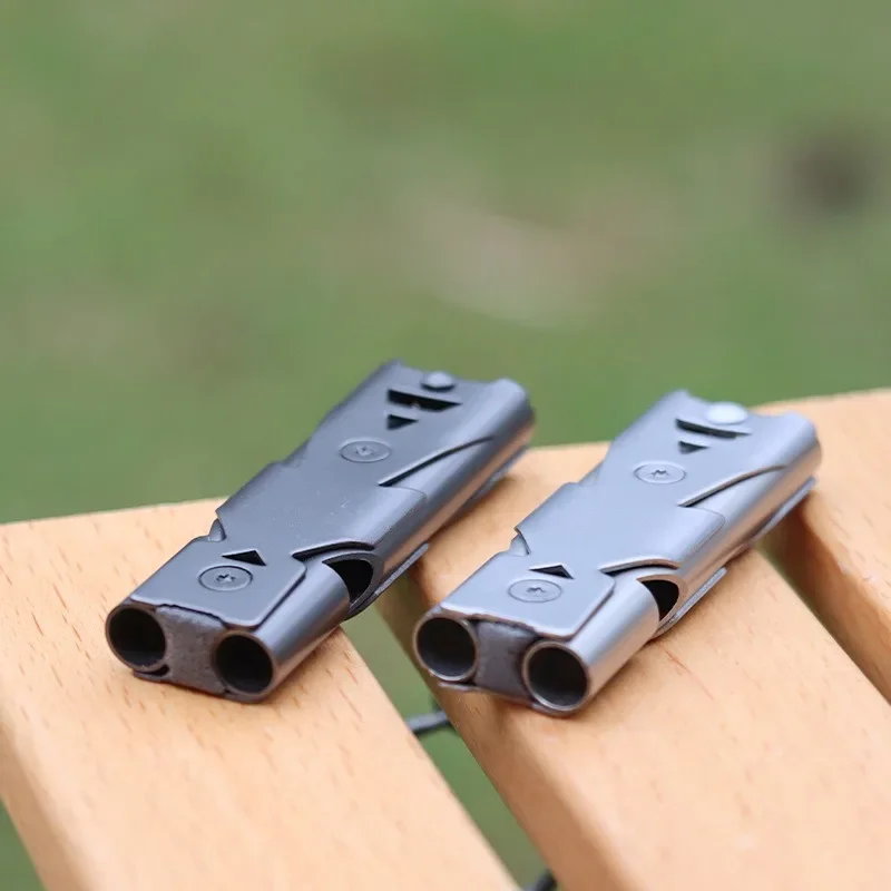 Double Pipe Whistle Pendant Keychain High Decibel Portable Outdoor Survival Emergency Camping Tool Multifunction Whistle 1PC