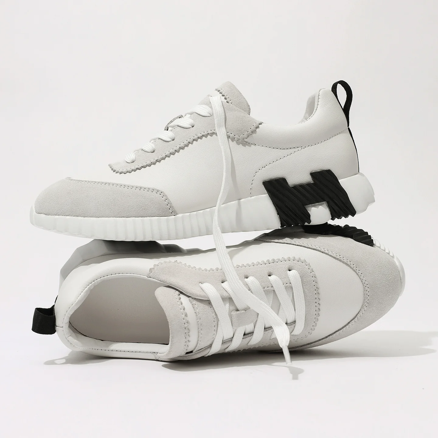 CMULL Trendy Sporty Leather Patchwork Casual Skate Shoes Men Breathable Comfortable All-Match Rubber Sole round Toe Shoes