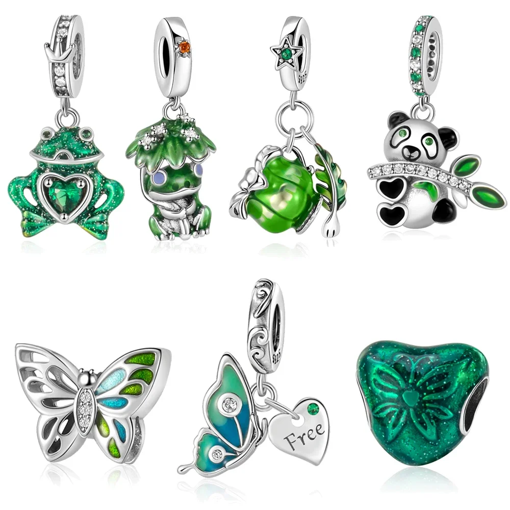 2025 New Green Frog Elf Butterfly Panda Charm Beads Fit Original Pan Bracelet DIY Pendant Summer Women Jewelry Original Design