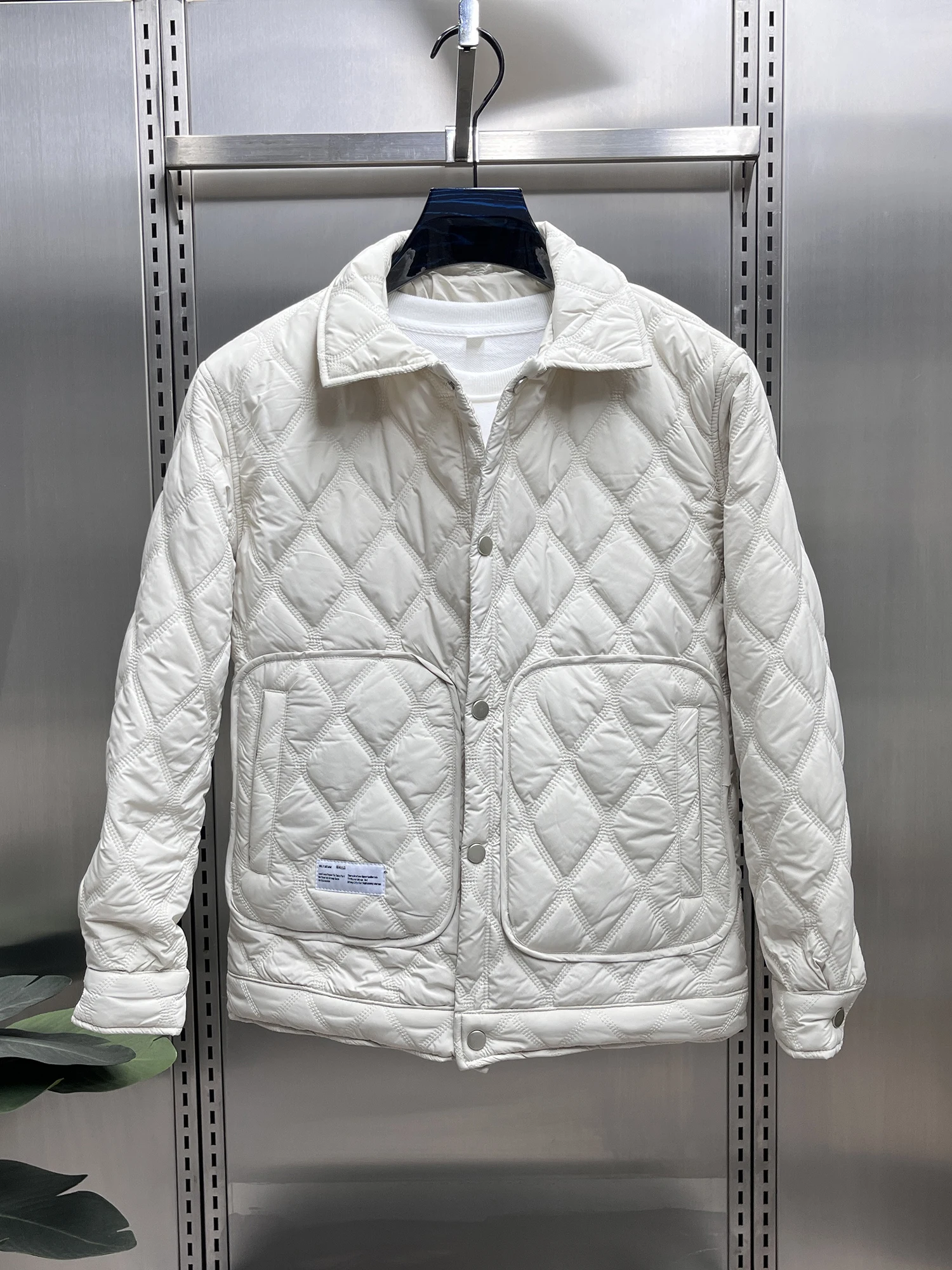 

Модная однотонная мужская куртка приталенного кроя с хлопковой подкладкой, теплым воротником, легкая, роскошная, трендовая, брендовая, с пуговицами