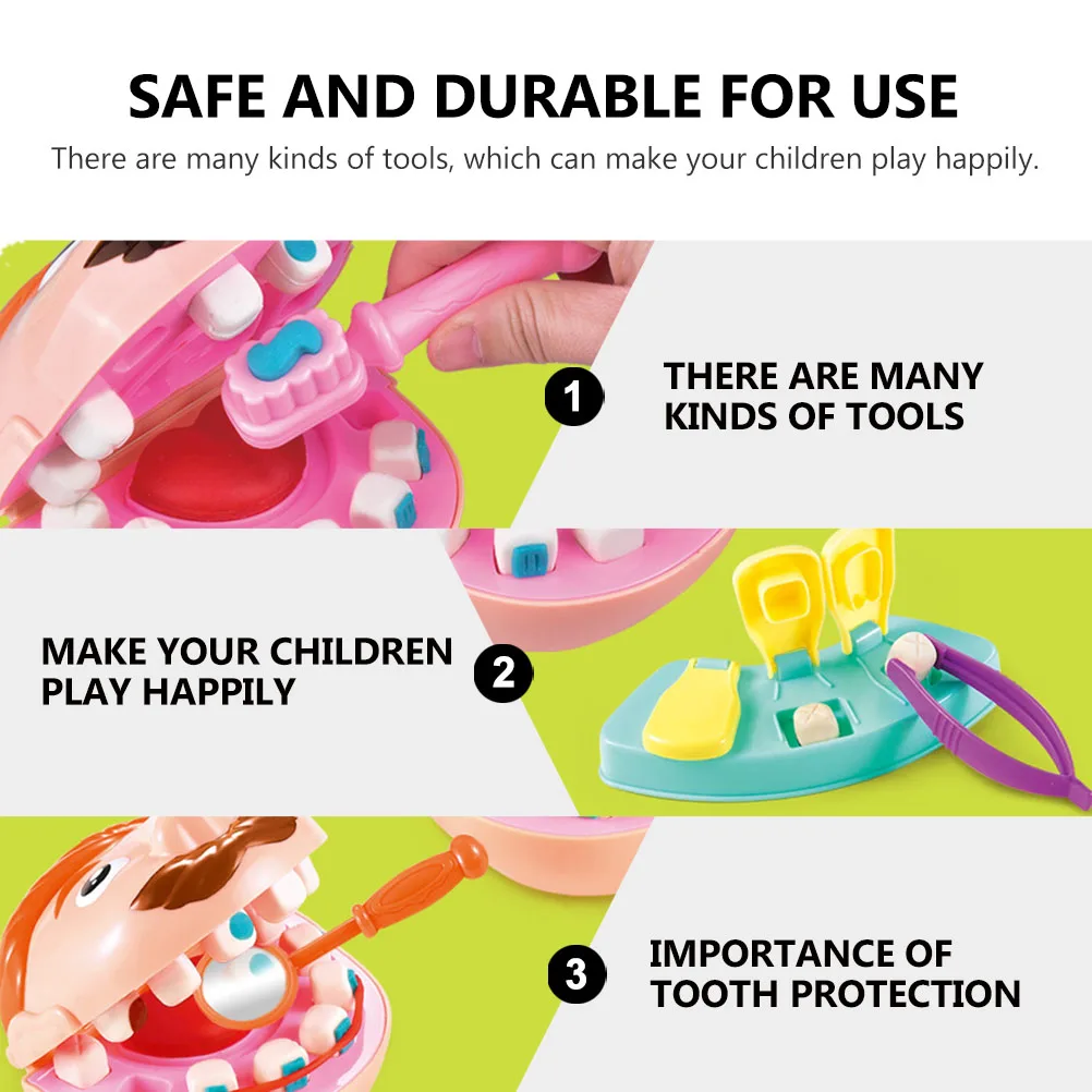 

1set 1Set Premium Plasticine Play Kit Oral Health Learning Tools Clay Molding Set For Educational Gift