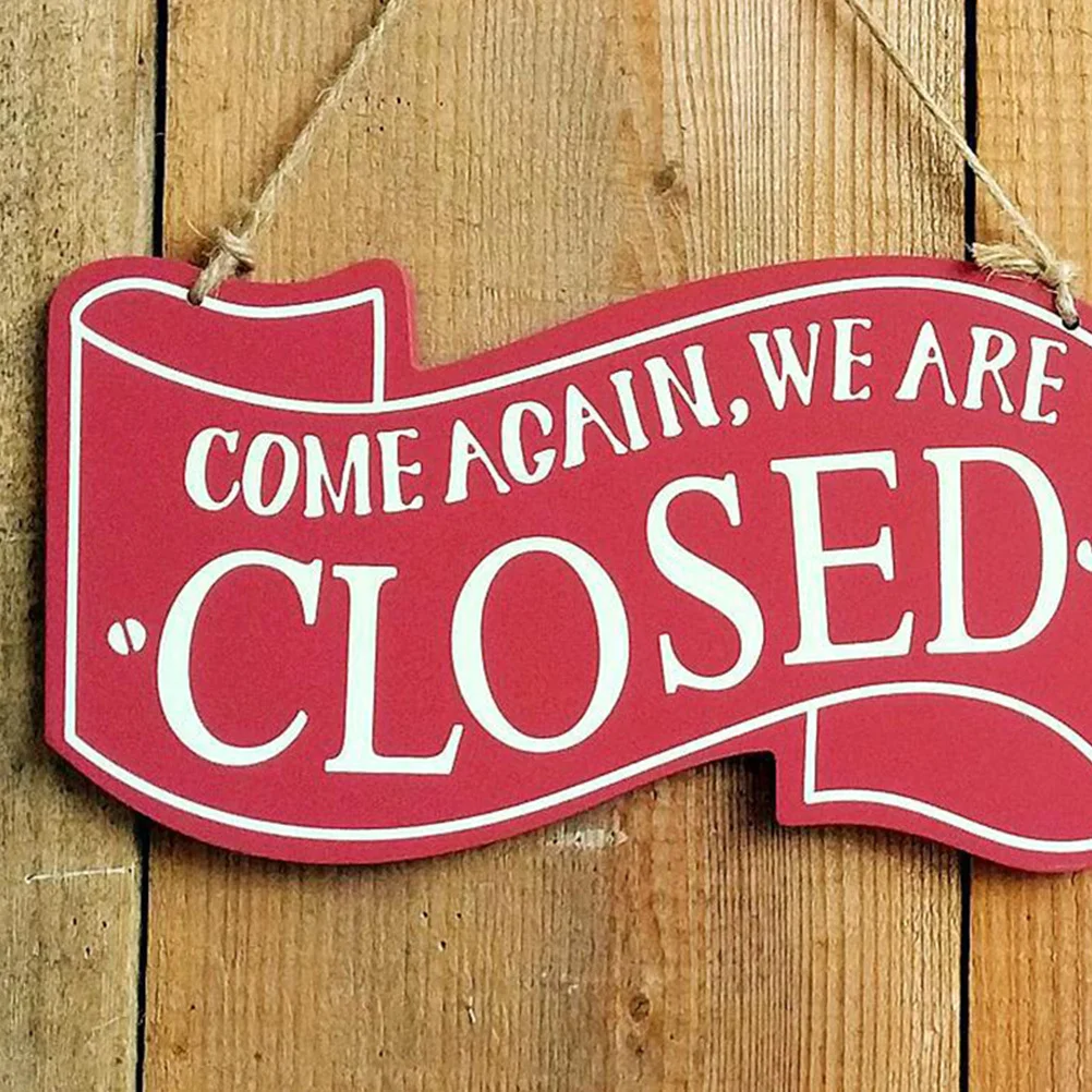 Wood Open Closed Sign Rustic Double Sided Hanging Business Door Sign for Bars Cafes Clubs Decorative Business Signs
