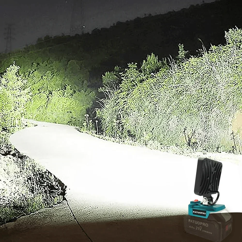 Regolazione a 180 ° luce da lavoro a LED senza fili elettrica 53 perline a LED torcia portatile all'aperto per batteria Makita 18V (senza batteria)