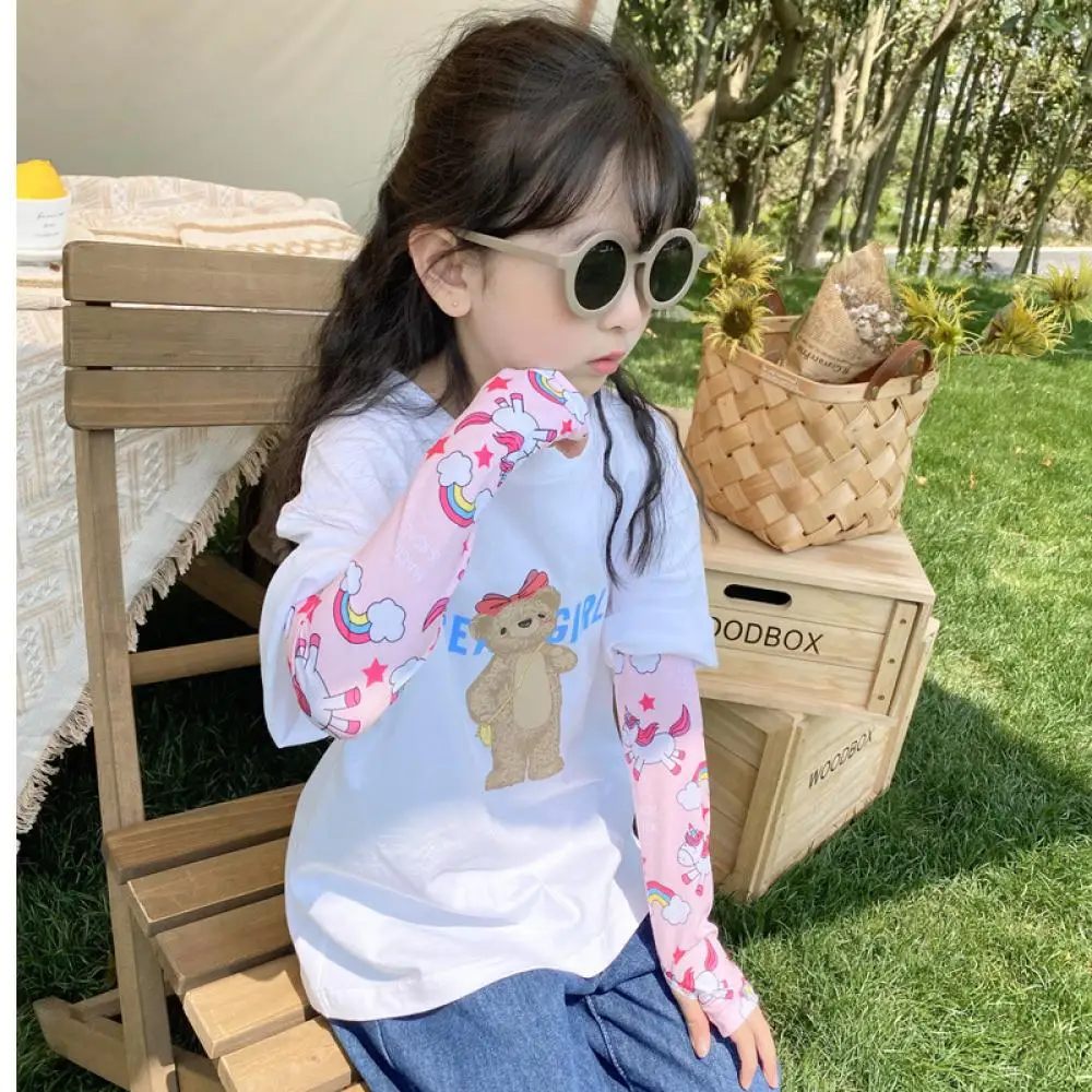 Cute Cinnamoroll Child Anti-Uv Ice Sleeves Sanrioed Kawaii Melody Summer Outdoor Sun Protection Sleeves Quick Drying Kids Gift