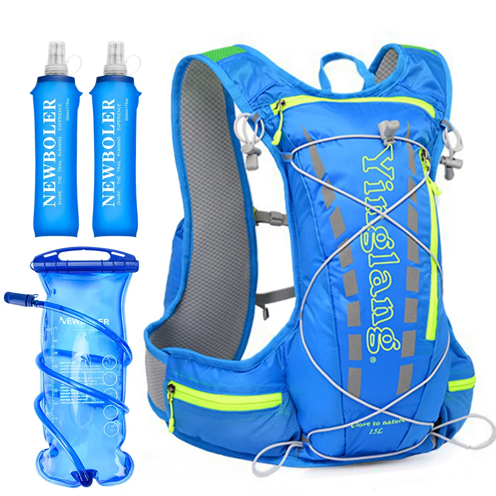 8L Running Hydration Vest Backpack Men Women Outdoor Sport Bags Trail Marathon Jogging Hiking Backpack option Water Bag Flask