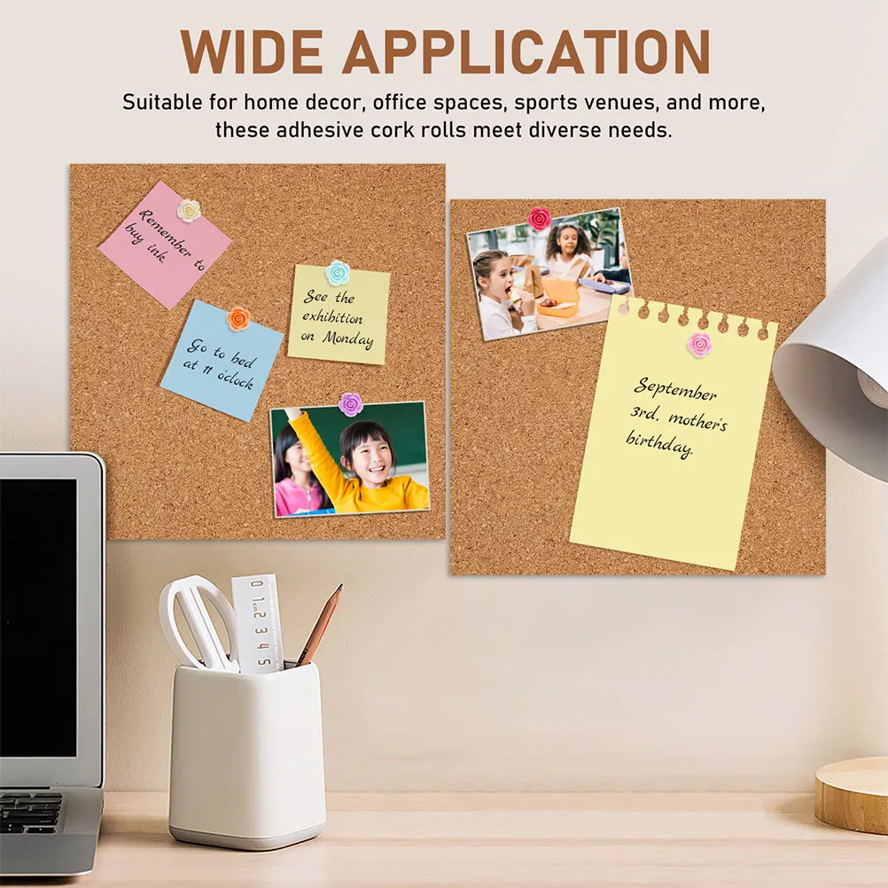 لفة الفلين ذاتية اللصق 20x200 سنتيمتر ورقة الفلين 1 مللي متر سميكة مرنة DIY بها بنفسك درج بطانة جدار ديكور لوحة الإعلانات الحرف