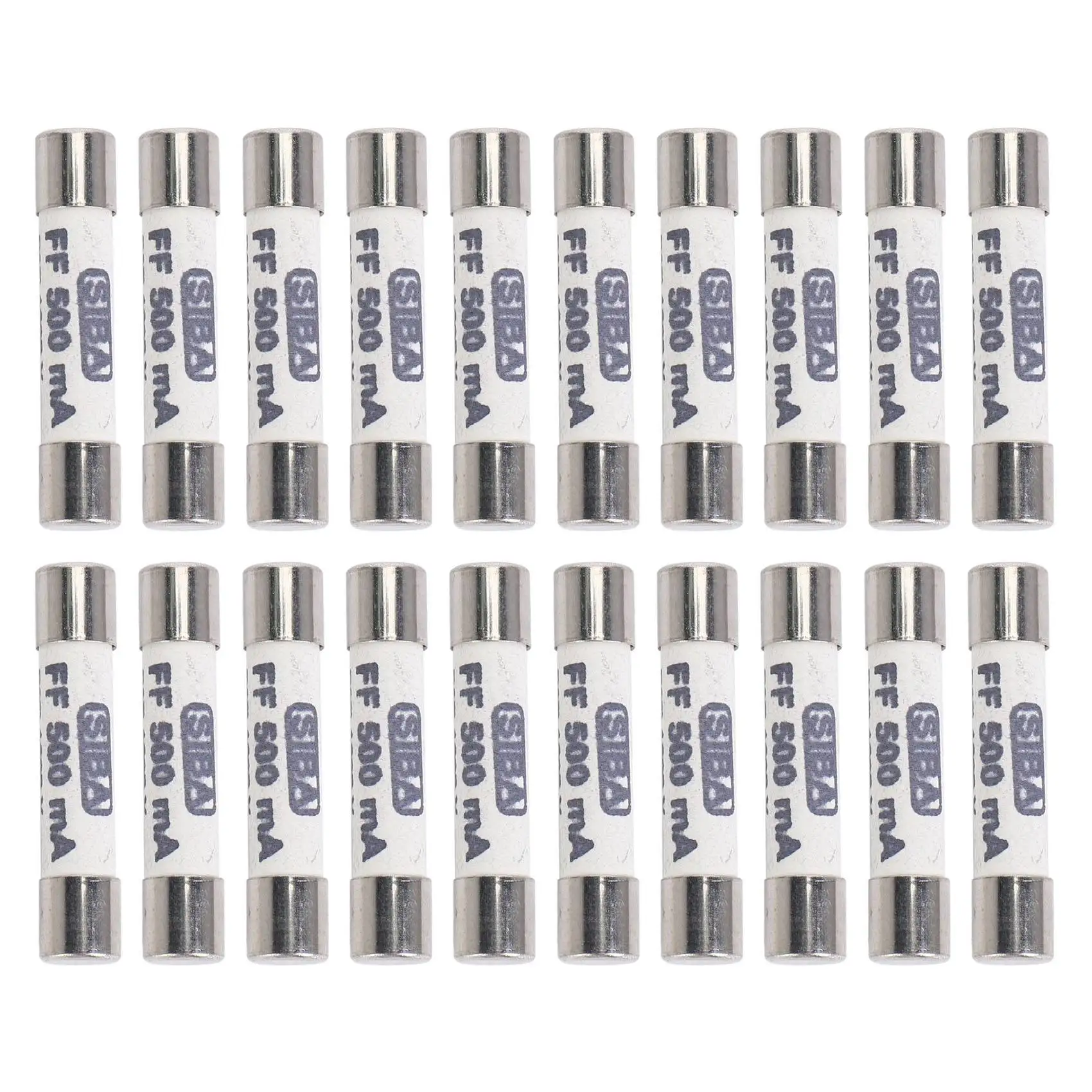 10X 1000V 500MA 6.3 x 32mm White Ceramic Fuse for Multimeter