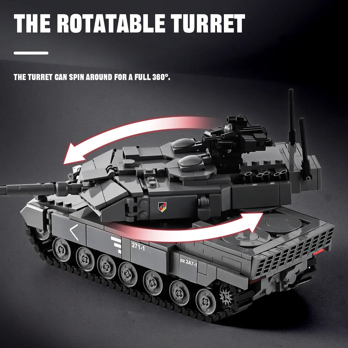 Military Series Main Battle Tank with Soldiers Building Blocks Set Leopard 2A7+ Type 10 Tank Army Kids Toys Gifts for Boy 898pcs