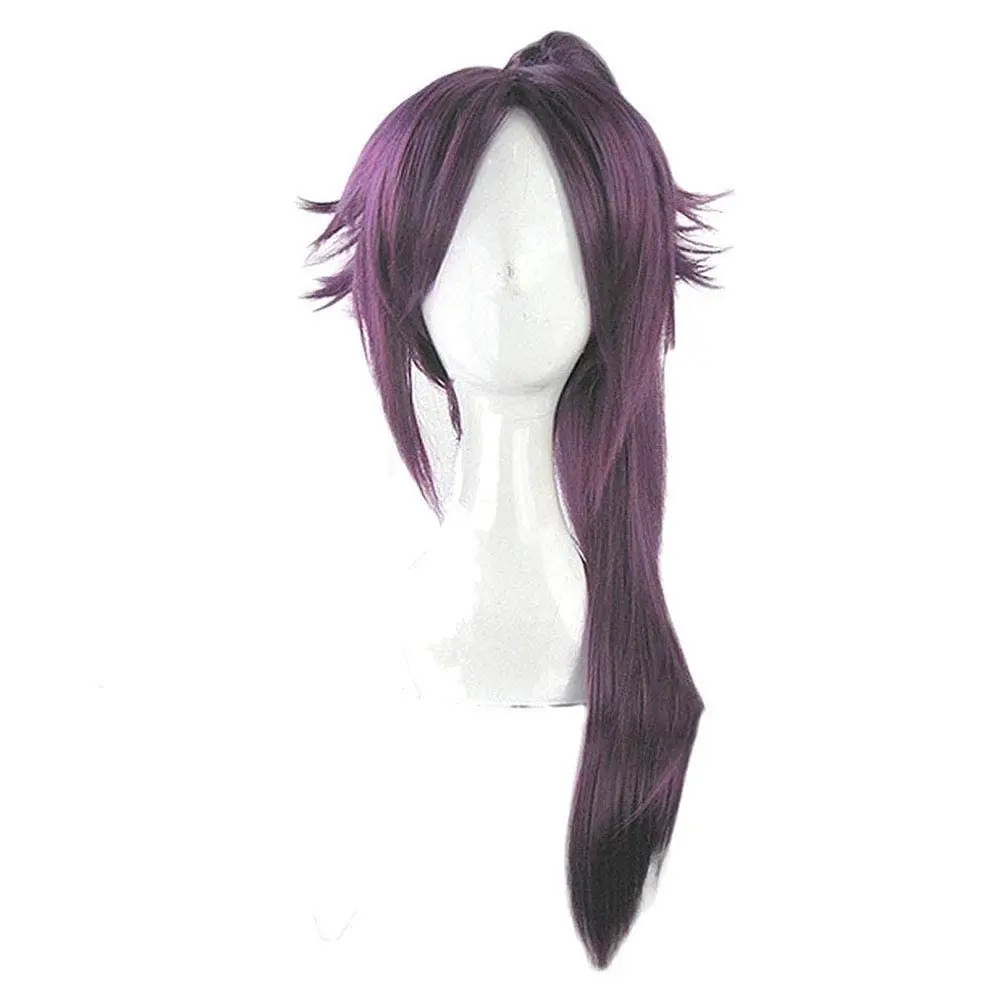 Peruka Cosplay Shihoin Yoruichi, fioletowa + 1 kucyk + czepek pod perukę
