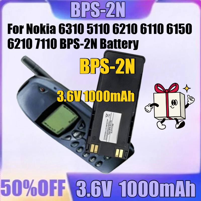 

New BPS-2N 3.6V 1000mAh High Quality Battery for Nokia 6310 5110 6210 6110 6150 6210 7110 BPS-2N Battery
