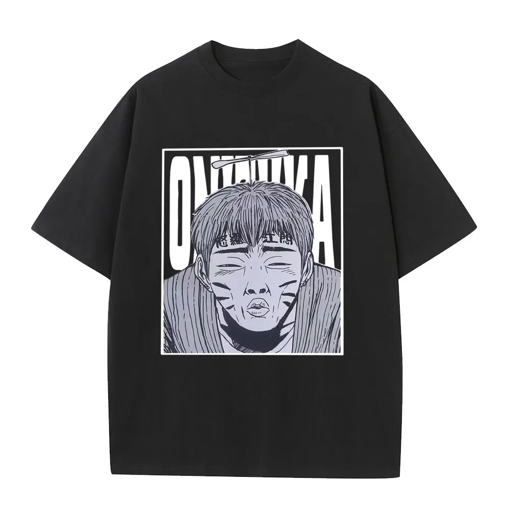 

Great Teacher Onizuka GTO T Shirts Funny Eikichi Onizuka Face Graphic T-shirt Men's Women Manga Oversized Short Sleeve T-shirt