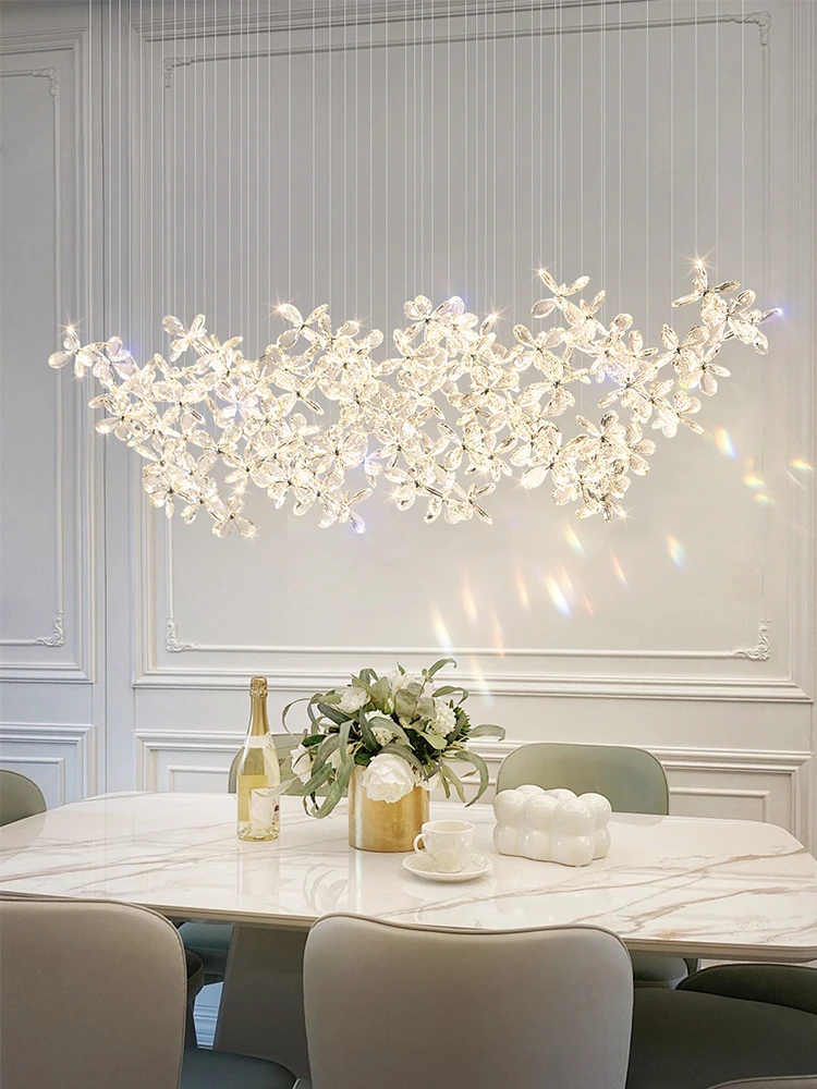 

2025 Luxury Crystal Pendant Light Italian Designer Dining Hall Restaurant Lamp for Kitchen Bar Table Decorative Lighting