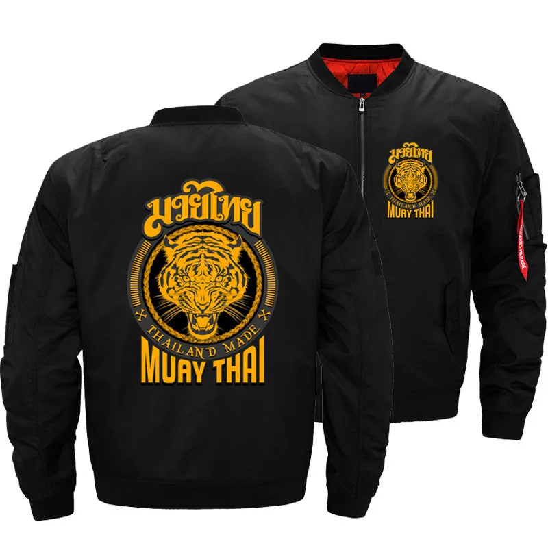 Dropshipping Muay Thai Tiger Thailand Bomber Jacket Men Streetwear Hip Hop Winter Coats 3D Printed Thick Warm Jackets Hombre