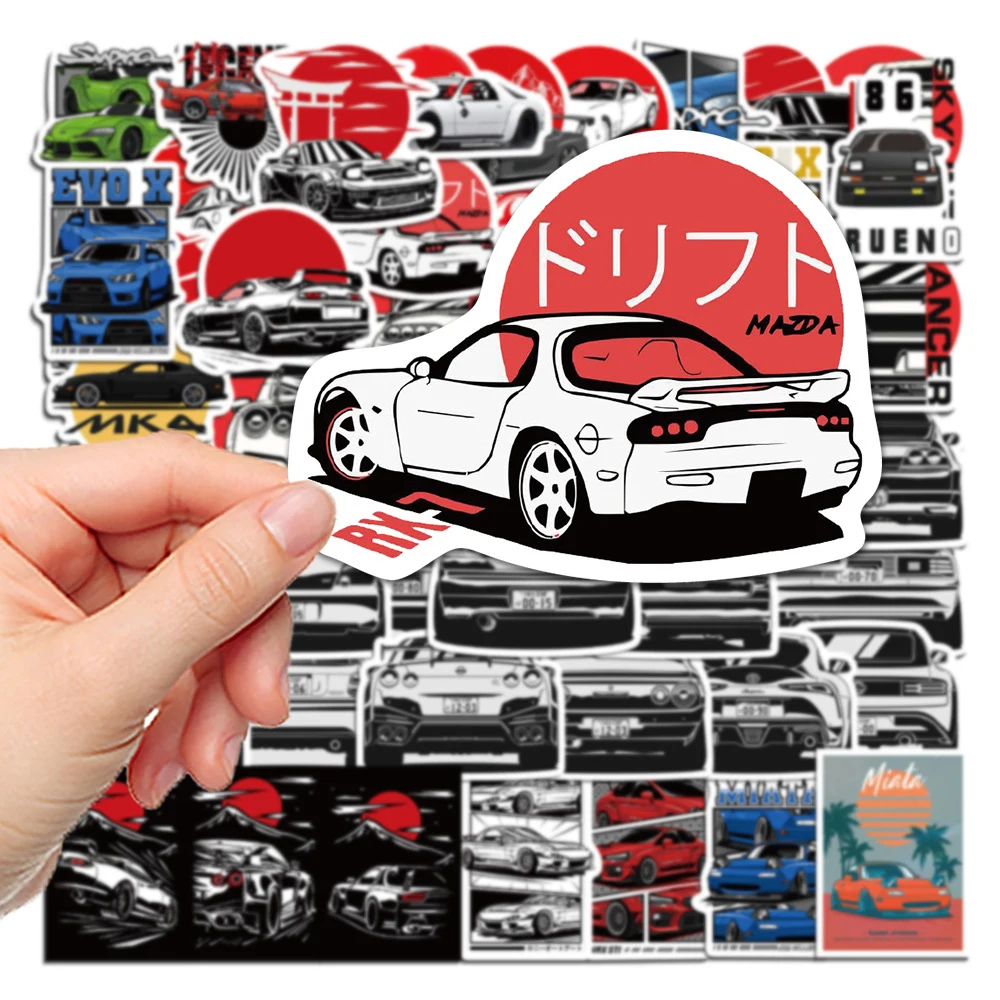 

10/30/50pcs Japan Retro JDM Retrofit Racing Car Stickers Waterproof Graffiti Notebook Guitar Suitcase Cool Cartoon Sticker Toys