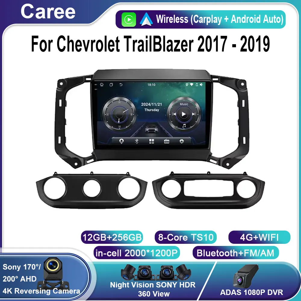 

Android For Chevrolet TrailBlazer 2017 - 2019 S10 Colorado For Isuzu D-MAX Dmax MU-X Mux Car Auto Radio CPU HDR QLED 5G Dash Cam