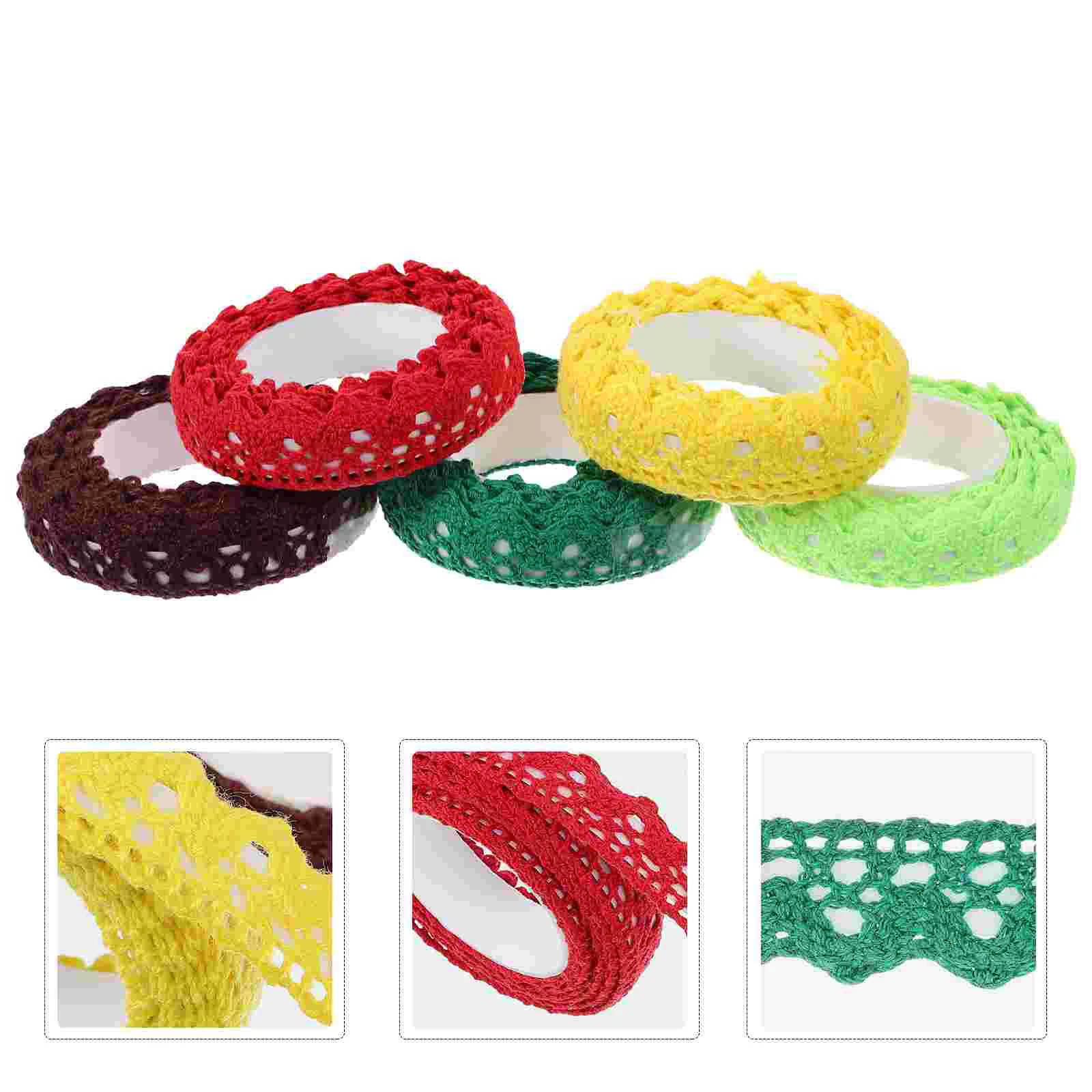 5 Pcs Japanese Paper Decorate Lace Tape for Scrapbooking Masking Decorative Trim Ribbon