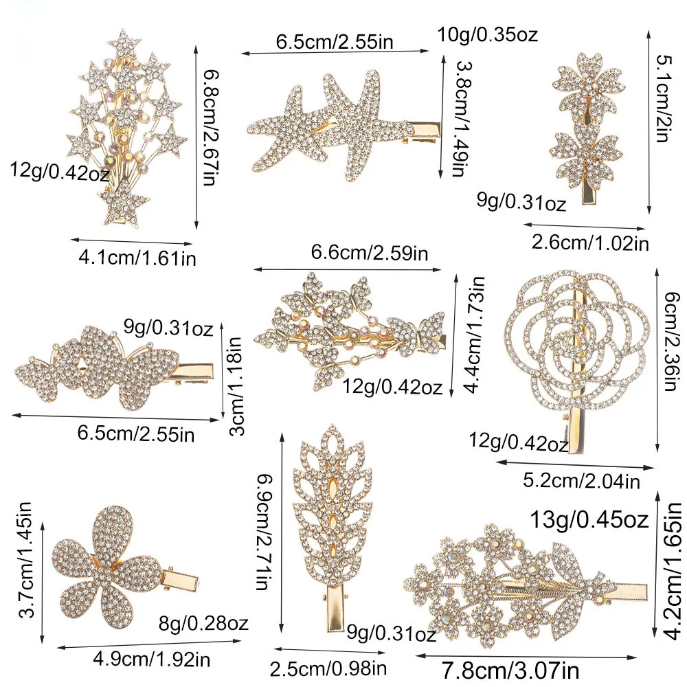Металлический зажим для волос с кристаллами бабочкой цветком звездой утконосом заколка для волос с боковой челкой милый женский свадебный головной убор