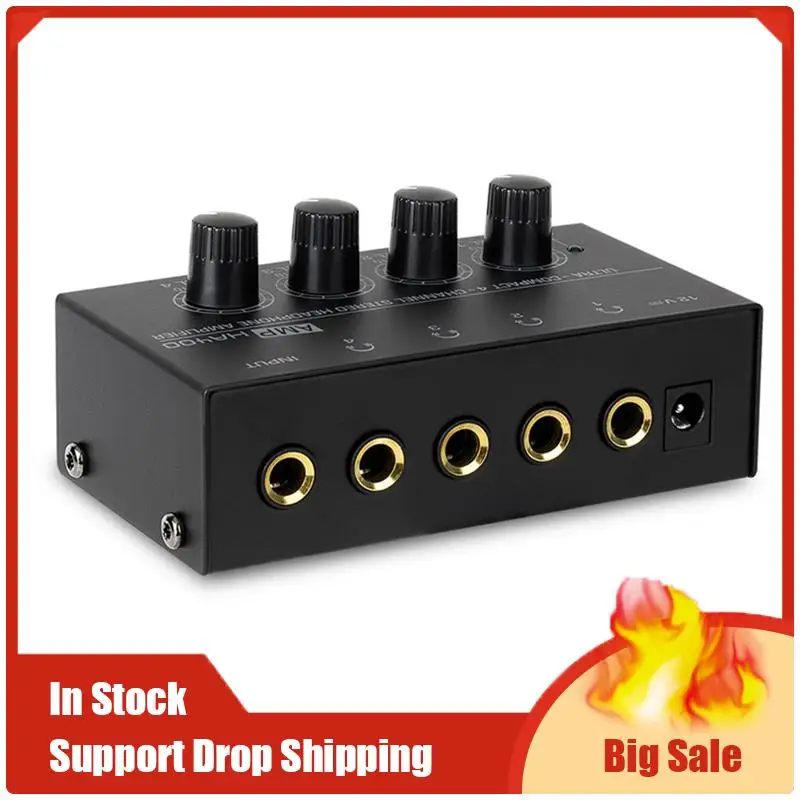 Top-Angebote: Mini-Stereo-Kopfhörerverstärker, 4 Kanäle, ultrakompaktes HA400-Audio, 6,5 mm auf 3,5 mm Klinkenkonverter im Lieferumfang enthalten, US-Stecker