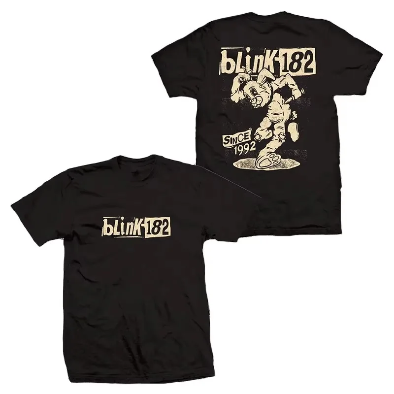 Blink 182 T-Shirt mit Grafikmotiv „Dripping Face“, aus Baumwolle, für Herren und Damen, im Streetwear-Stil. – Detail 4