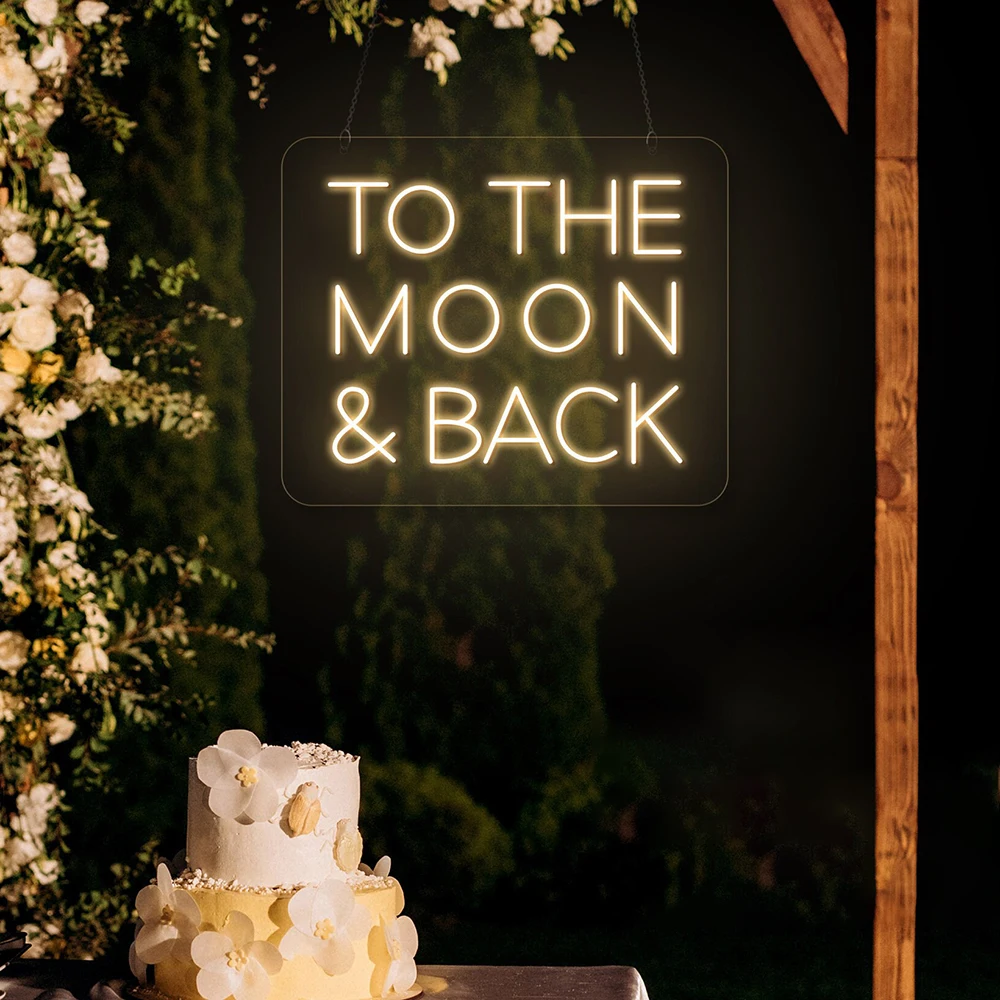 To The Moon and Back Neon Sign Custom Wedding Neon Light Home Room Wall Decor Engagement Bridal Shower Wall Personalized Gifts