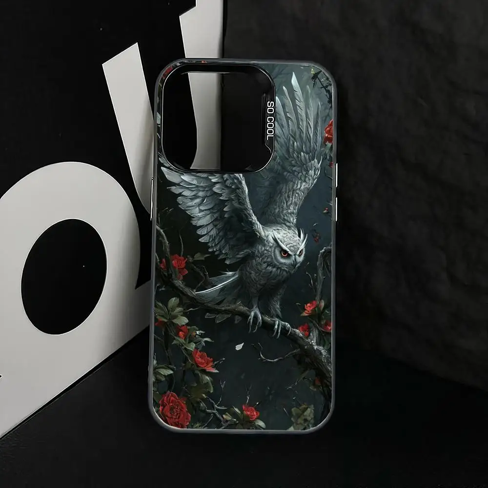 

Flowers and Eagles case for iPhone17 16 15 14 13 12 11 Pro/ Max/Plus shock-proof rear cover anti-fingerprint